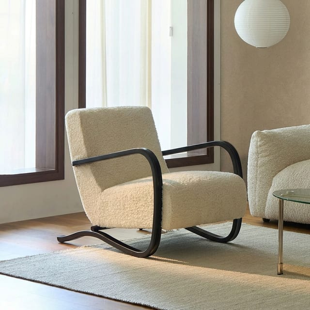 26.8" Mid‑Century Modern Upholstered Fabric Lounge Chair