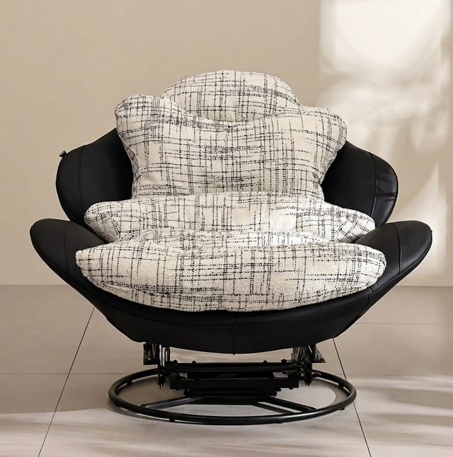41.7" Mid‑Century Modern Swivel Fabric Lounge Chair