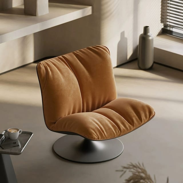 31.5" Contemporary Swivel Fabric Lounge Chair