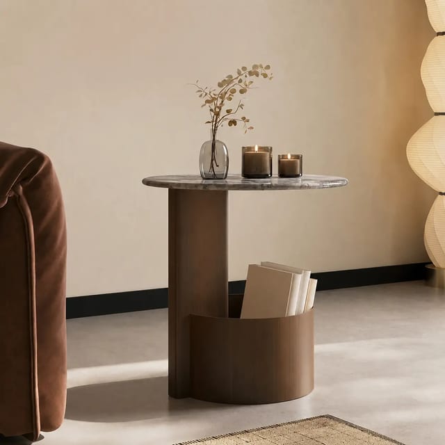 20.5" Contemporary Metal Round Side Table
