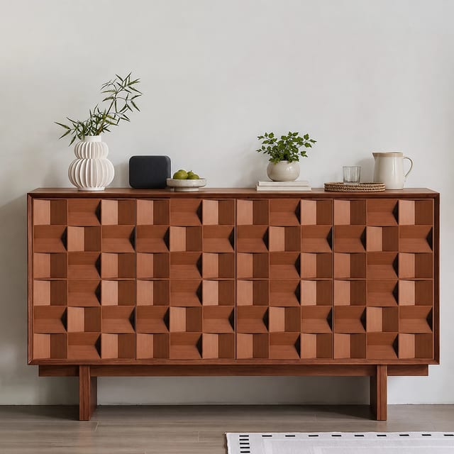 55.1" Contemporary Plywood Sideboard with Storage