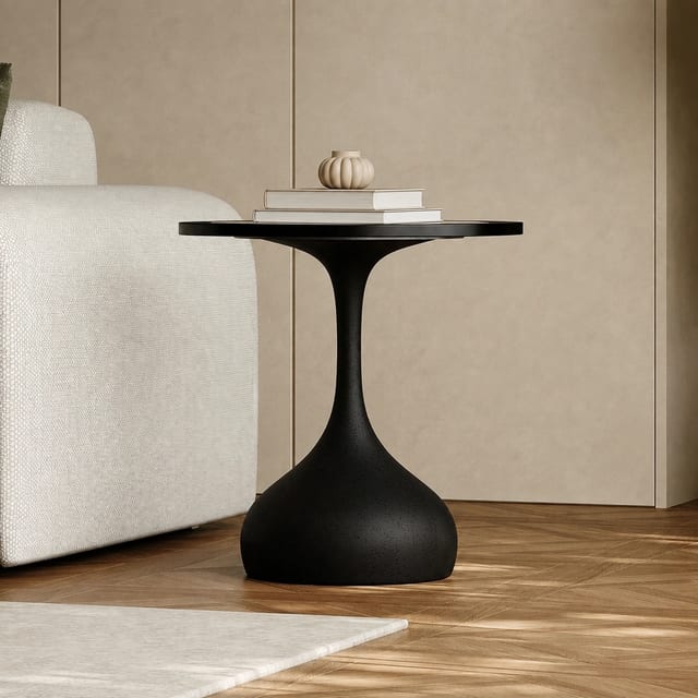 19.7" Contemporary Resin Round Side Table