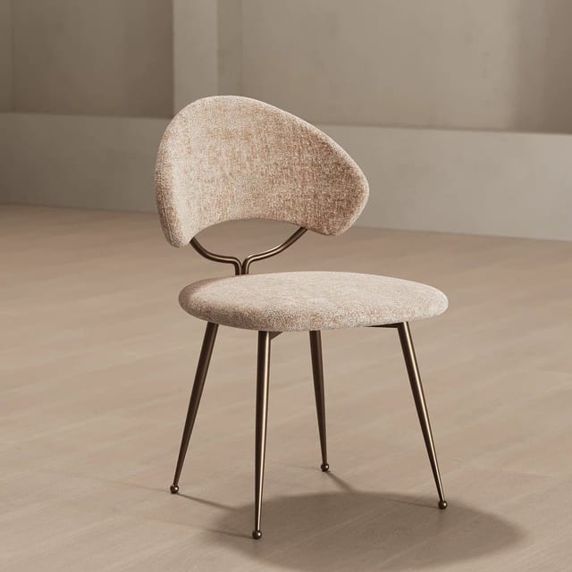 Mid-Century Modern Fabric Armless Dining Chair
