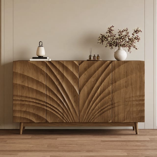 47.2" Contemporary Solid Wood Shoe Cabinet with Doors