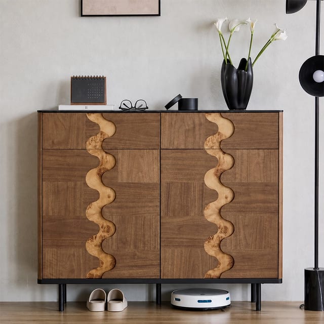 47.2" Contemporary Plywood Shoe Cabinet with Doors