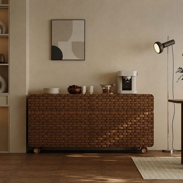 59.1" Mid-Century Modern Plywood Sideboard with Storage