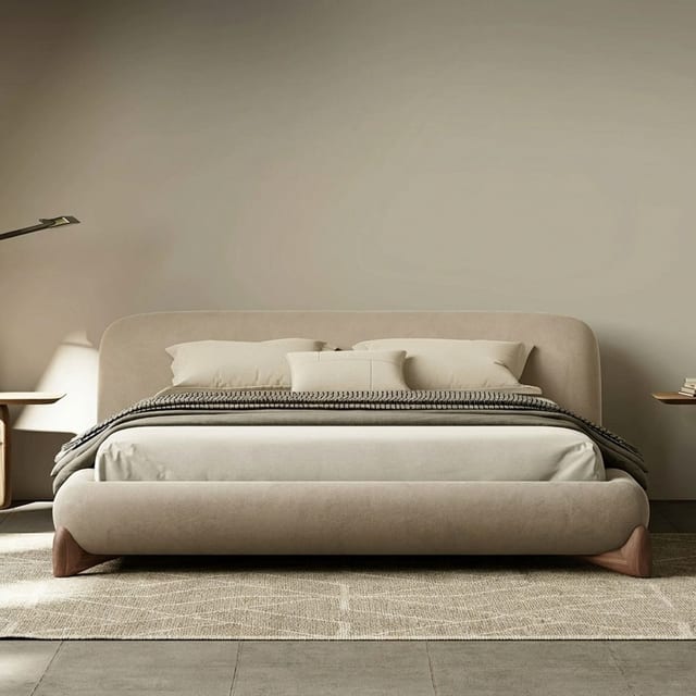 95.7" Padded Solid wood Canopy Bed
