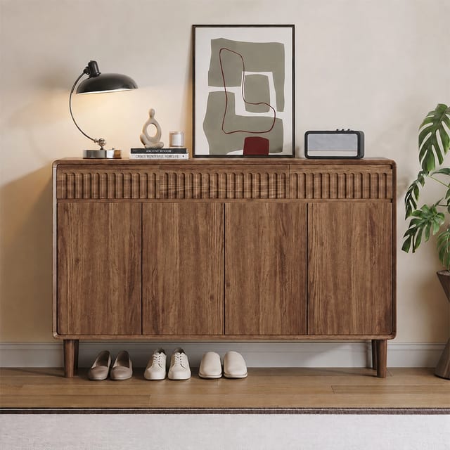 55.1" Japandi Particle Board Shoe Cabinet with Doors