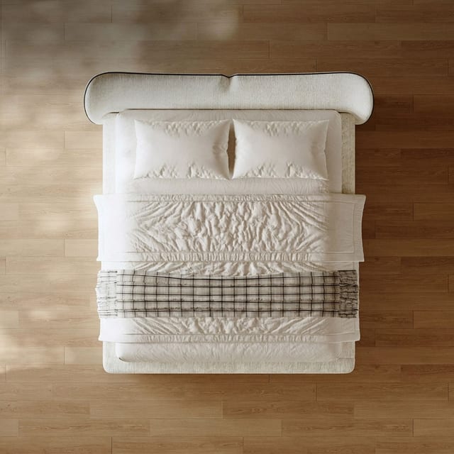 94.5" Mermaid Chenille Solid wood Bed Frame