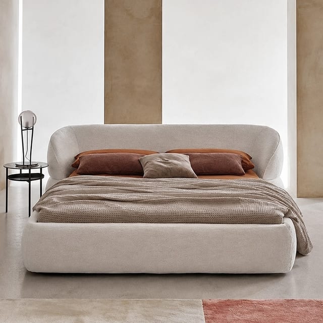 94.5" Solid wood Wabi-Sabi Upholstered Platform Bed