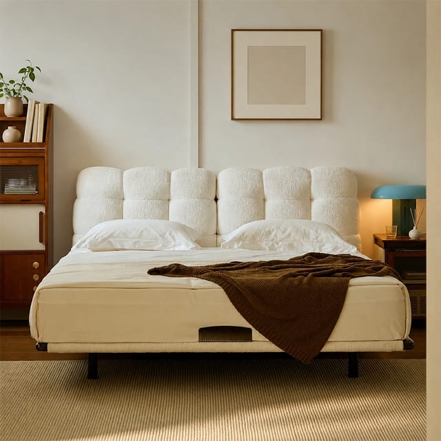 89" Biscuit Stainless Steel Storage Bed
