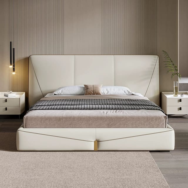 89.8" Upholstered Solid wood Bed