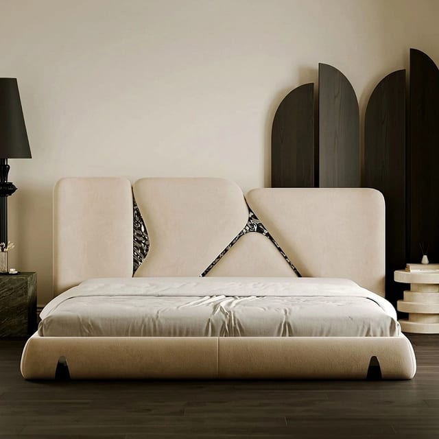 88.6" Solid wood Italian Upholstered Platform Bed