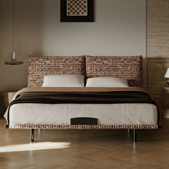 89.8" Steel Upholstered High-Back Bed