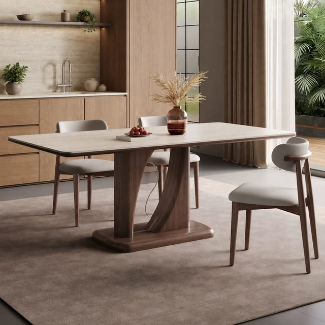 55.1" Modern Sintered Stone Rectangular Dining Table