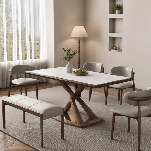 55.1" Modern Sintered Stone Rectangular Dining Table