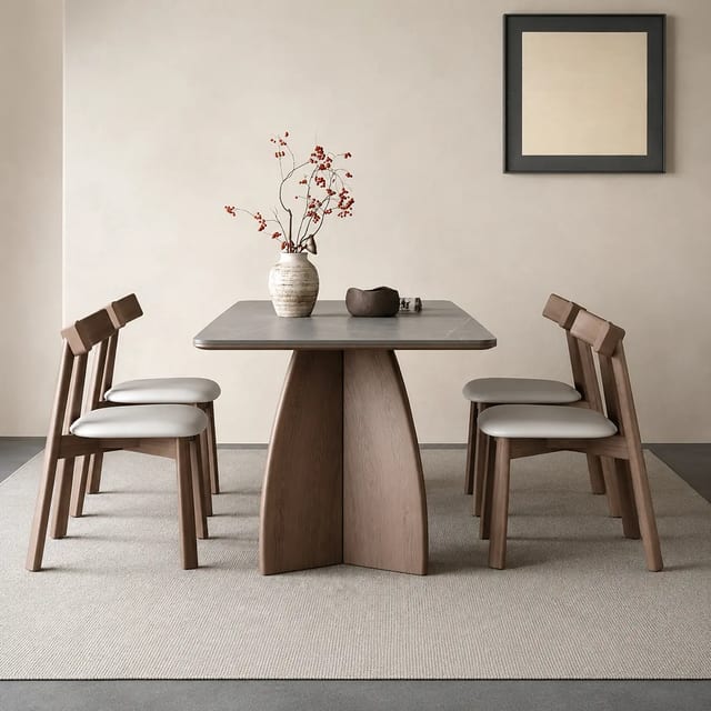 51.2" Modern Sintered Stone Rectangular Dining Table