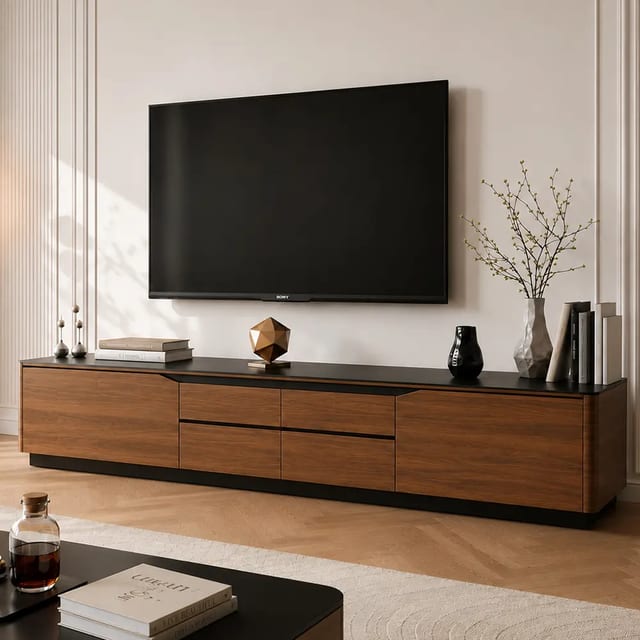 63" Modern Engineered Wood TV Stand with Drawers