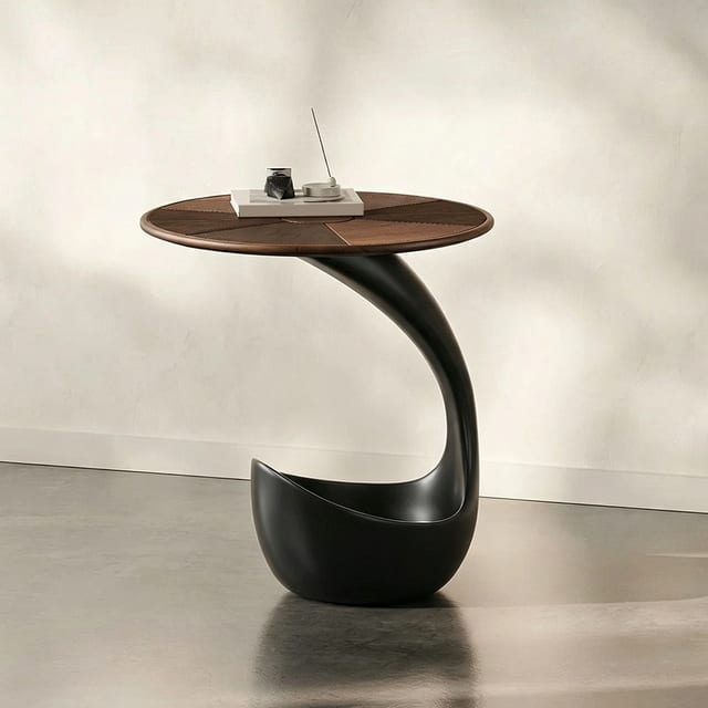 17.7" Contemporary Resin Round Side Table