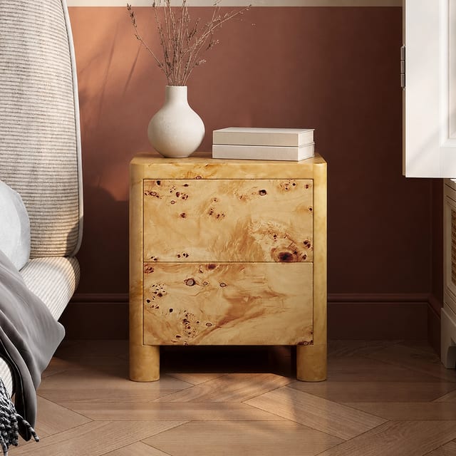 17.7" Luxury Solid Wood Nightstand with Drawers
