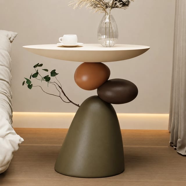 20.1" Contemporary Resin Round Side Table