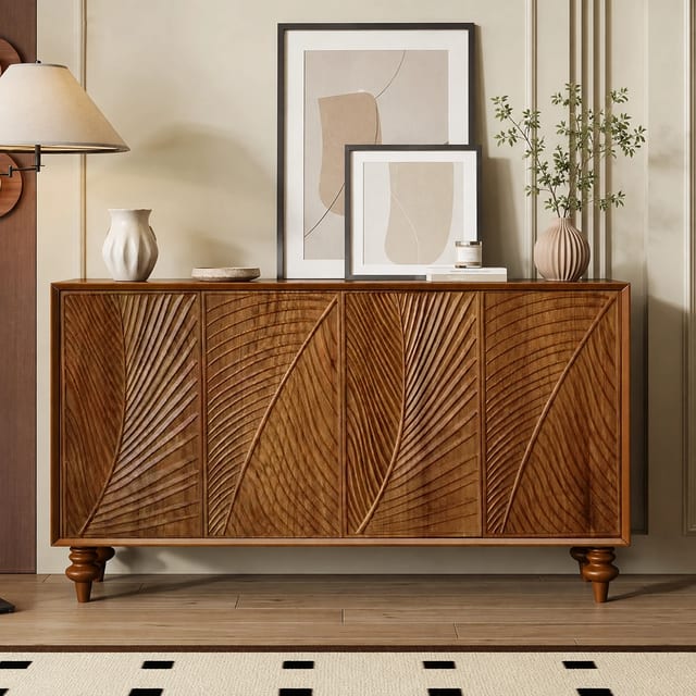 63.0" Modern Engineered Wood Sideboard with Storage