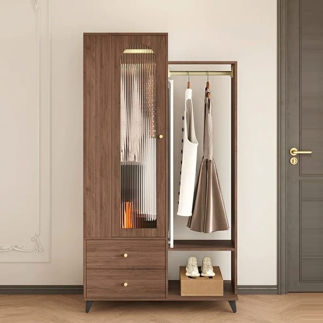 43.3" Contemporary Engineered Wood Wardrobe & Armoires with Drawers