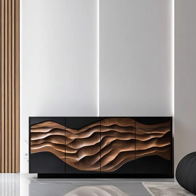 63" Contemporary Plywood Shoe Cabinet with Doors