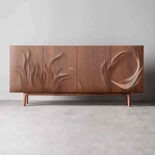 55.1" French Vintage Plywood Sideboard with Storage