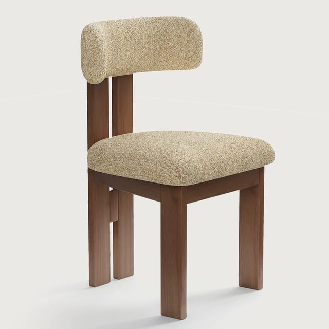 Modern Fabric Dining Chair with Curved Back