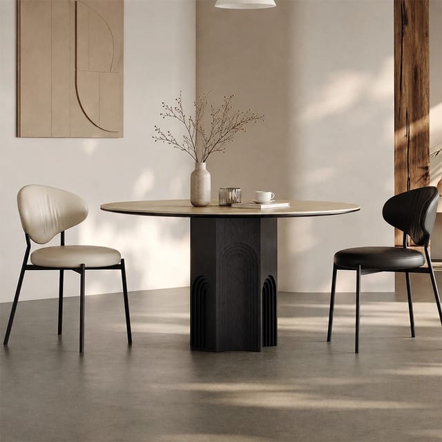 39.4" Contemporary Sintered Stone Round Dining Table