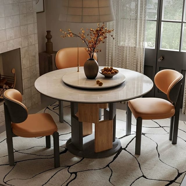 51.2" Minimalist Ash Wood Round Dining Table