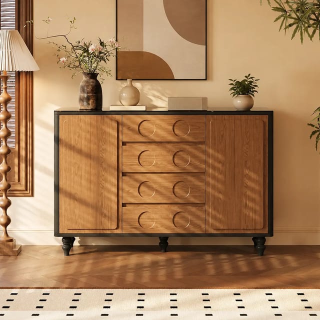 47.2" Retro Engineered Wood Sideboard with Drawers