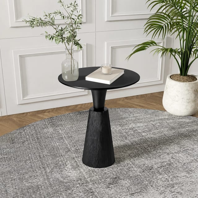 18.5" Contemporary Solid Wood Round Side Table