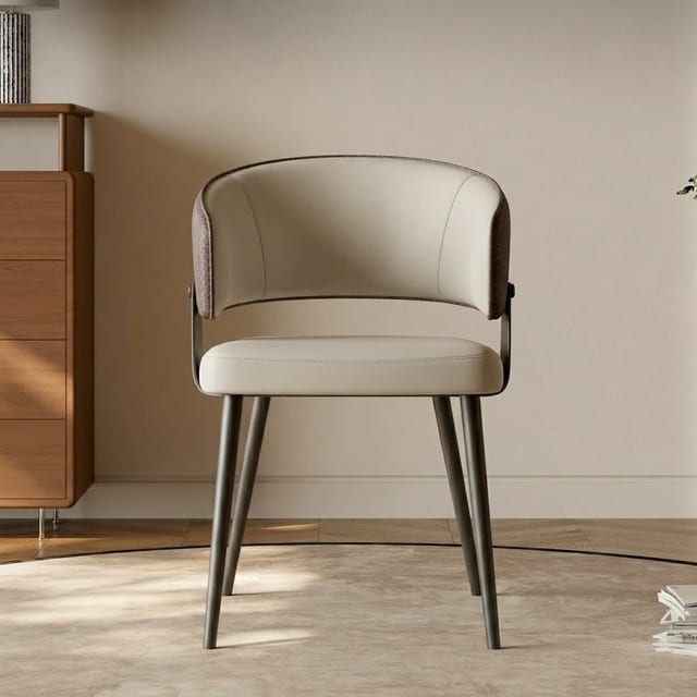 Minimalist Fabric Dining Chair with Arms