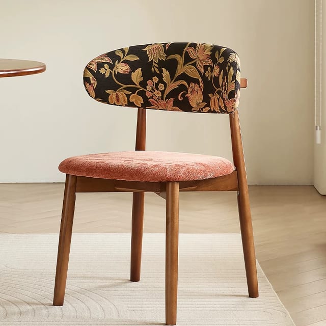Mid-Century Modern Fabric Dining Chair