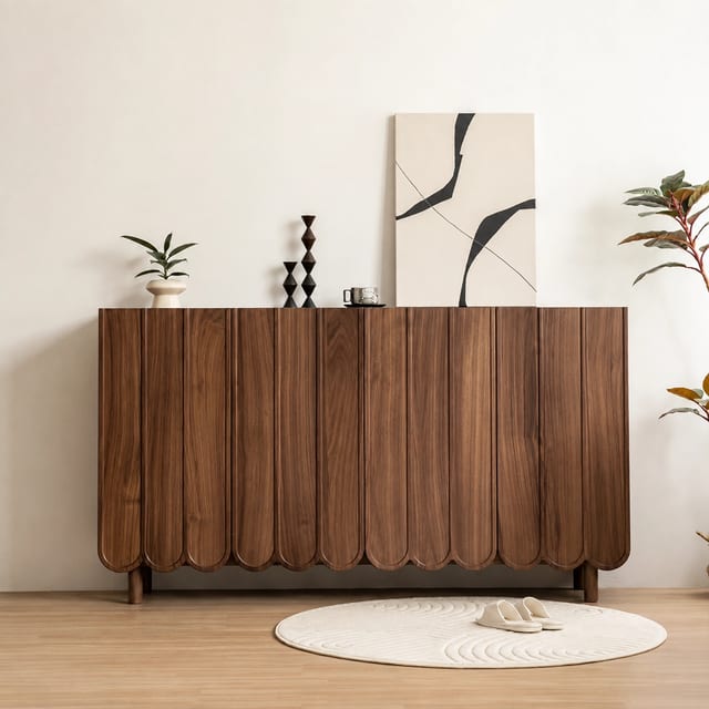 70.9" Japandi Solid Wood Shoe Cabinet with Doors