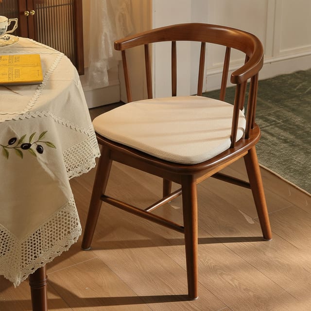 Mid-Century Modern Ash Wood Swivel Dining Chair