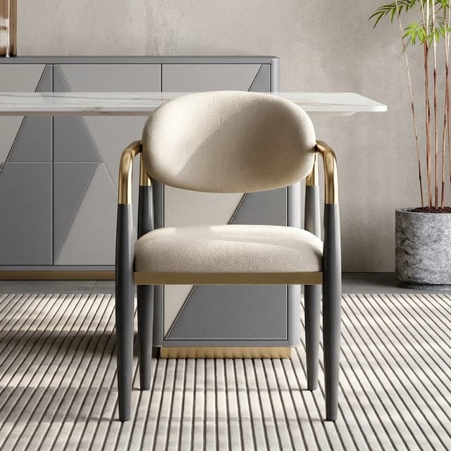 Luxury Microfiber Leather Dining Chair with Arms