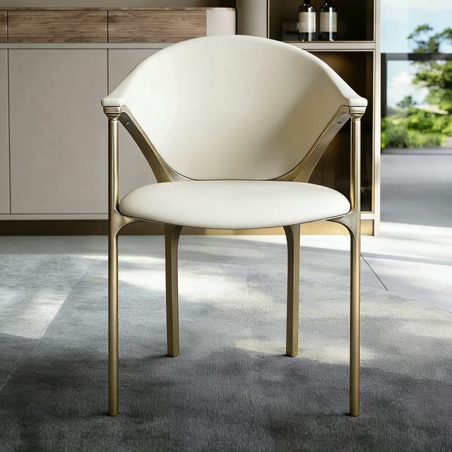 Luxury Microfiber Leather Dining Chair with Arms