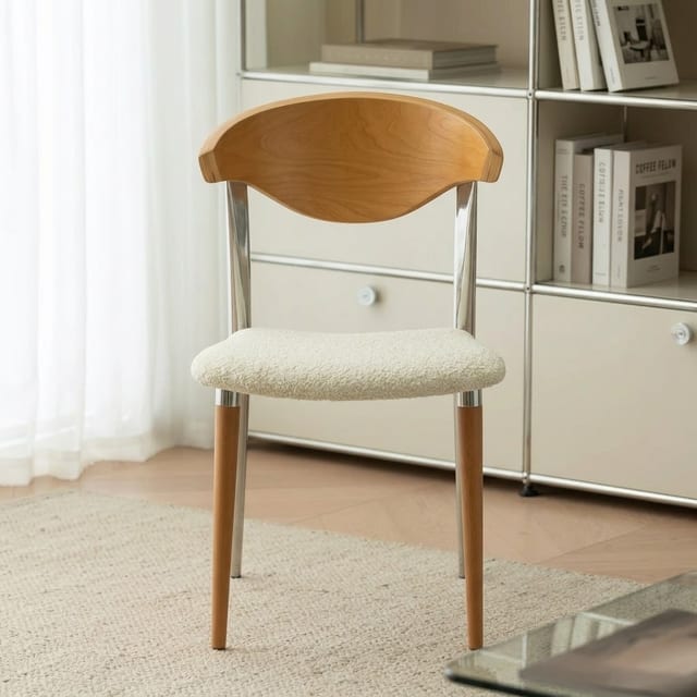 Modern Fabric Dining Chair Armless