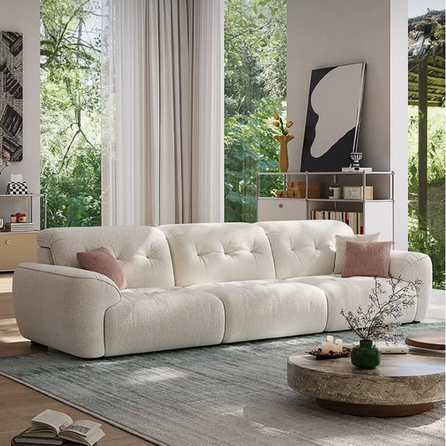94.5" Contemporary Fabric Tufted Sofa