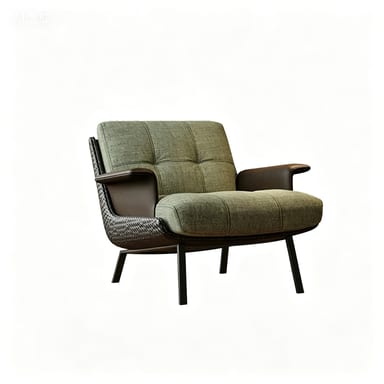 37" Contemporary Upholstered Leather Lounge Chair