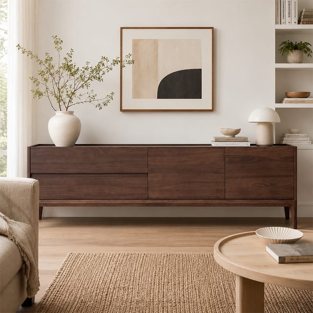 70.9" Modern Solid Wood TV Stand with Drawers