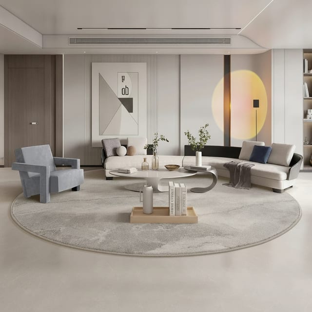 90.6" Modern Minimalist Round Rug