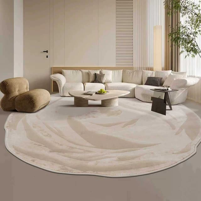 94.5" Abstract Polyester Textile Low Pile Area Rug