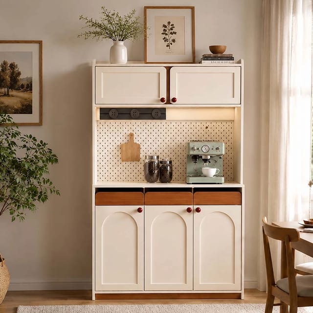 47.24" Mid-Century Modern Particle Board Coffee Cabinet with Drawers