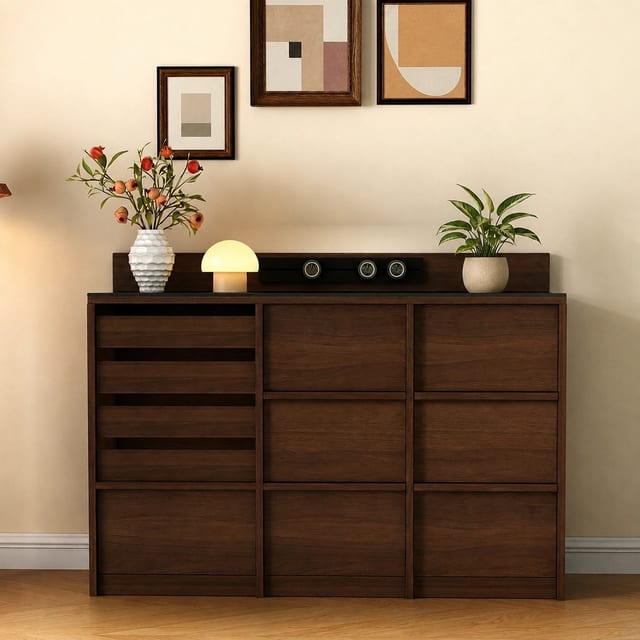 51.2" Modern Sintered Stone and Plywood Sideboard with Storage