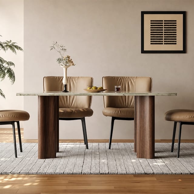 78.7" Luxury Marble Rectangular Dining Table