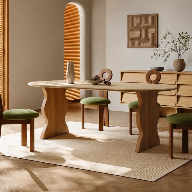 55.1" Modern Sintered Stone Oval Dining Table